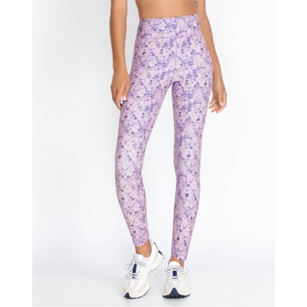 New Johnny Was Calme High Waist Legging with Pockets Purple Tie-Dye Pants
